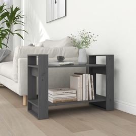 Book Cabinet/Room Divider Grey 80x35x56.5 cm Solid Wood Pine