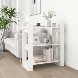 Book Cabinet/Room Divider White 80x35x91 cm Solid Wood Pine