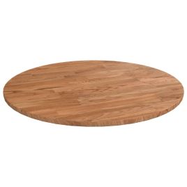 Round Table Top Light Brown Ø40x1.5 cm Treated Solid Wood Oak