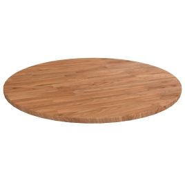 Round Table Top Light Brown Ø60x1.5 cm Treated Solid Wood Oak