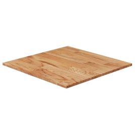 Square Table Top Light Brown 40x40x1.5cm Treated Solid Wood Oak