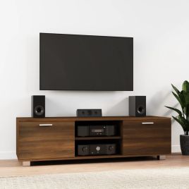 TV Cabinet Brown Oak 140x40.5x35cm Engineered Wood