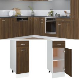 Drawer Bottom Cabinet Brown Oak 30x46x81.5cm Engineered Wood