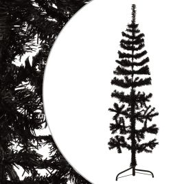 Lauxe Slim Artificial Half Christmas Tree Stand Black 150cm