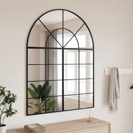 Wall Mirror Black 100x130cm Arch Iron