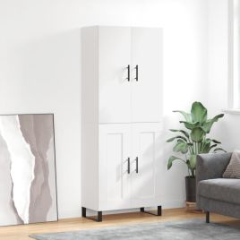 Highboard White 69.5x34x180 cm Engineered Wood