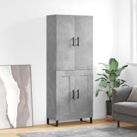 Highboard Concrete Grey 69.5x34x180 cm Engineered Wood
