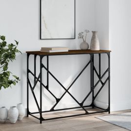 Console Table Brown Oak 100x40x80 cm Engineered Wood