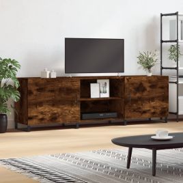 TV Cabinet Smoked Oak 150x30x50 cm Engineered Wood