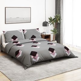 Duvet Cover Set Grey 260x220 cm Cotton
