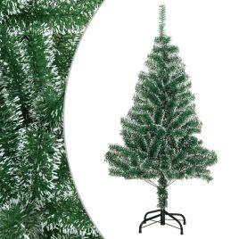 GLIMMERA Artificial Christmas Tree with Flocked Snow Green 120 cm