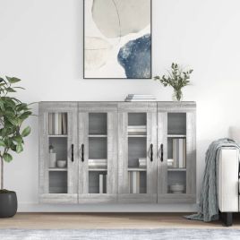 Wall Mounted Cabinets 2 Pieces Grey Sonoma Engineered Wood