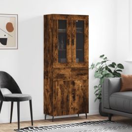 Highboard Smoked Oak 69.5x34x180 cm Engineered Wood