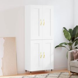 Highboard White 69.5x34x180 cm Engineered Wood