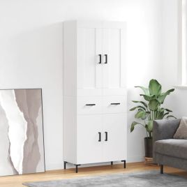 Highboard White 69.5x34x180 cm Engineered Wood