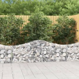 Arched Gabion Baskets 10 Pieces 200x30x60/80 cm Galvanised Iron