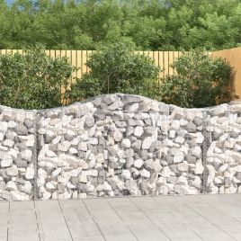 Arched Gabion Baskets 11 Pieces 200x50x100/120 cm Galvanised Iron