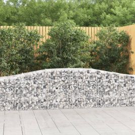 Arched Gabion Baskets 4 Pieces 400x50x60/80 cm Galvanised Iron