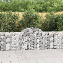 Arched Gabion Baskets 15 Pieces 200x30x80/100 cm Galvanised Iron