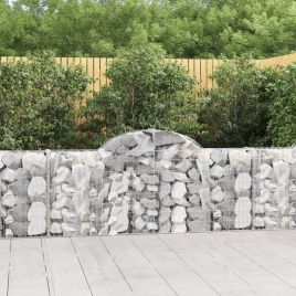 Arched Gabion Baskets 25 Pieces 200x30x80/100 cm Galvanised Iron