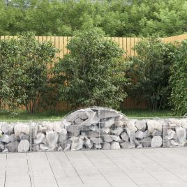 Arched Gabion Baskets 15 Pieces 200x50x40/60 cm Galvanised Iron