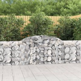 Arched Gabion Baskets 17 Pieces 300x30x80/100 cm Galvanised Iron