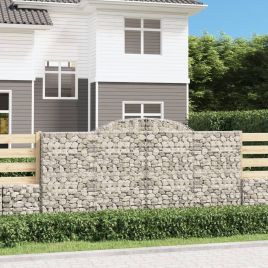 Arched Gabion Baskets 5 pcs 300x50x140/160 cm Galvanised Iron