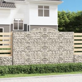 Arched Gabion Baskets 5 pcs 300x50x180/200 cm Galvanised Iron