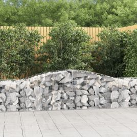 Arched Gabion Baskets 3 Pieces 400x50x60/80 cm Galvanised Iron