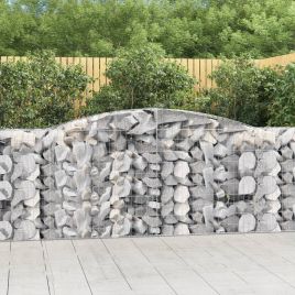 Arched Gabion Baskets 5 Pieces 400x50x100/120 cm Galvanised Iron