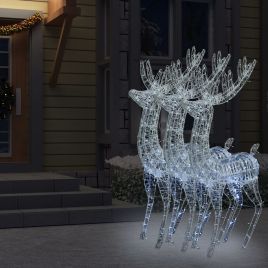 Elvan XXL Acrylic Christmas Reindeers 250 LED 3 pcs 180cm Cold white