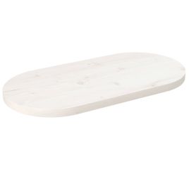 Table Top White 80x40x2.5 cm Solid Wood Pine Oval