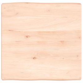 Table Top 60x60x6 cm Untreated Solid Wood Oak Live Edge