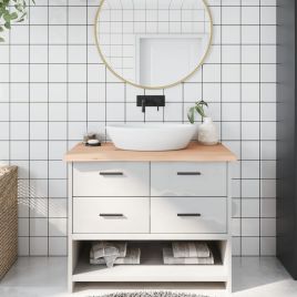 Bathroom Countertop 100x50x4 cm Untreated Solid Wood