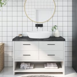 Bathroom Countertop Dark Brown 120x50x2-6cm Treated Solid Wood