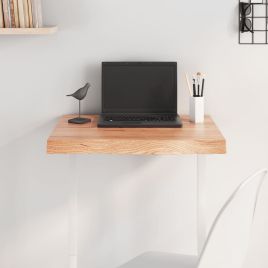 Table Top Light Brown 60x50x6 cm Treated Solid Wood Oak