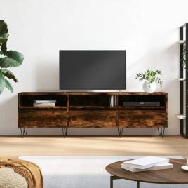 TV Cabinet Smoked Oak 150x30x44.5 cm Engineered Wood