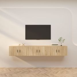 Wall-mounted TV Cabinets 3 Pieces Sonoma Oak 80x34.5x40 cm
