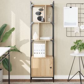 Bookcase with Door Sonoma Oak 44.5x30x154.5 cm Engineered Wood