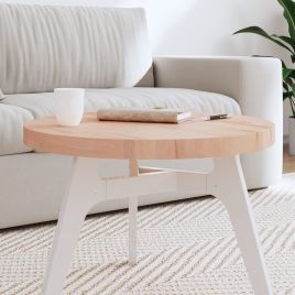 Table Top Ø60x4 cm Round Solid Wood Beech