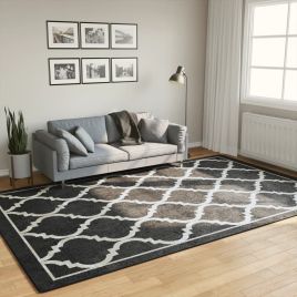 Rug Washable Black and White 190x300cm Anti Slip