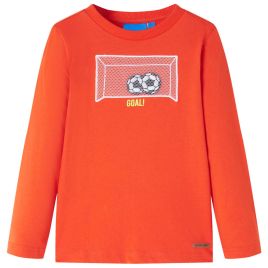 Kids' T-shirt with Long Sleeves Bright Orange 116