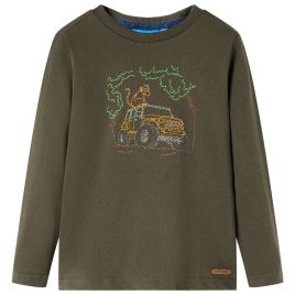 Kids' T-shirt with Long Sleeves Khaki 128