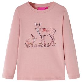 Kids' T-shirt with Long Sleeves Pink 128