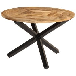 Dining Table 110x75 cm Solid Wood Rough Mango