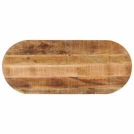 Table Top 120x50x2.5 cm Oval Solid Wood Rough Mango