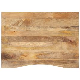 Desk Top with Curve 100x80x2.5 cm Solid Wood Rough Mango