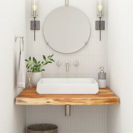 Bathroom Countertop 70x60x2.5cm Rectangular Solid Wood Acacia