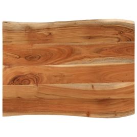 Table Top 90x60x3.8 cm Rectangular Solid Wood Acacia Live Edge