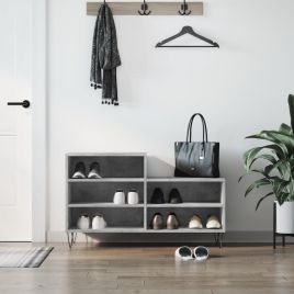 Shoe Cabinet Concrete Grey 102x36x60 cm Engineered Wood